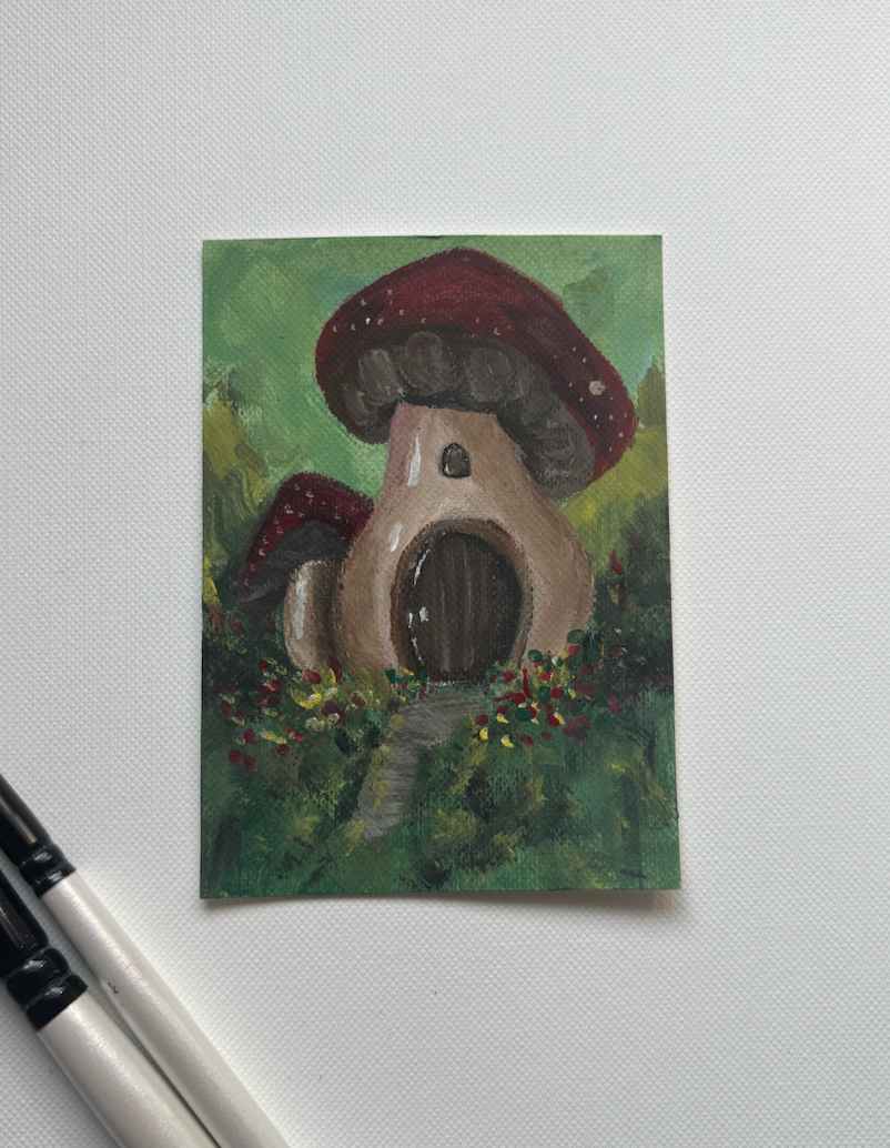 Mushroom House ACEO