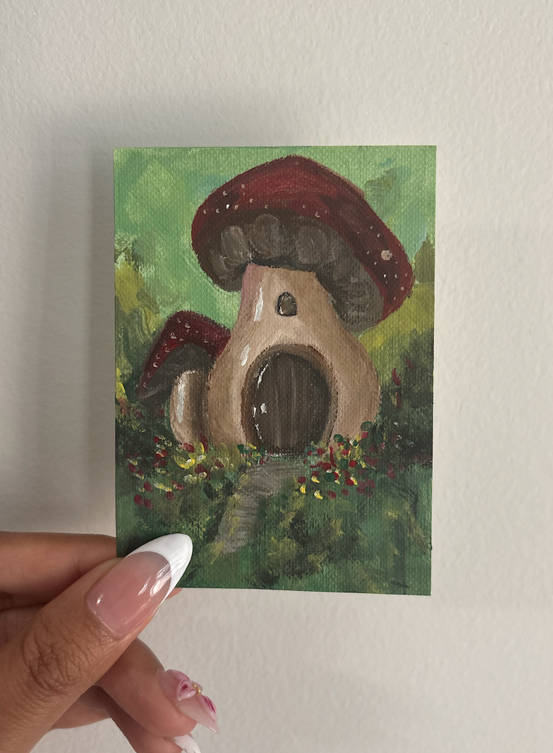 Mushroom House ACEO